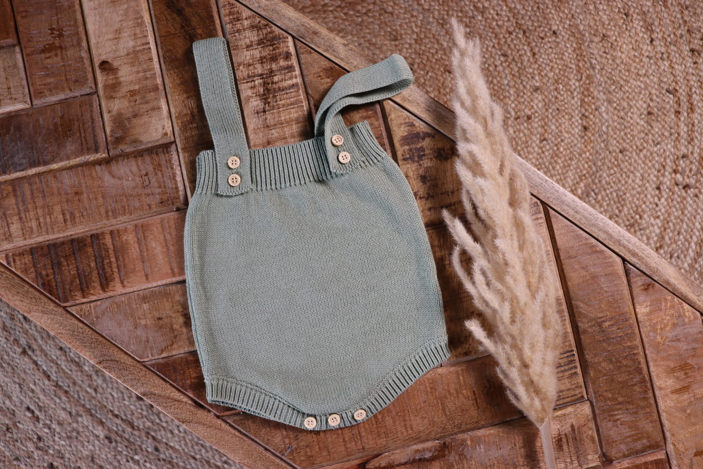 Cotton Knitted Dungaree Romper