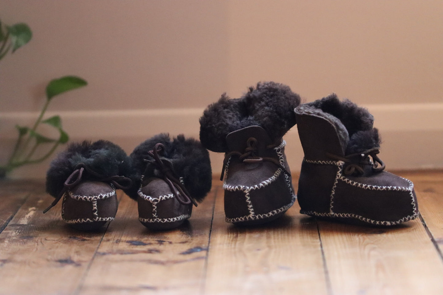 Sheepskin Booties - CHOCOLATE