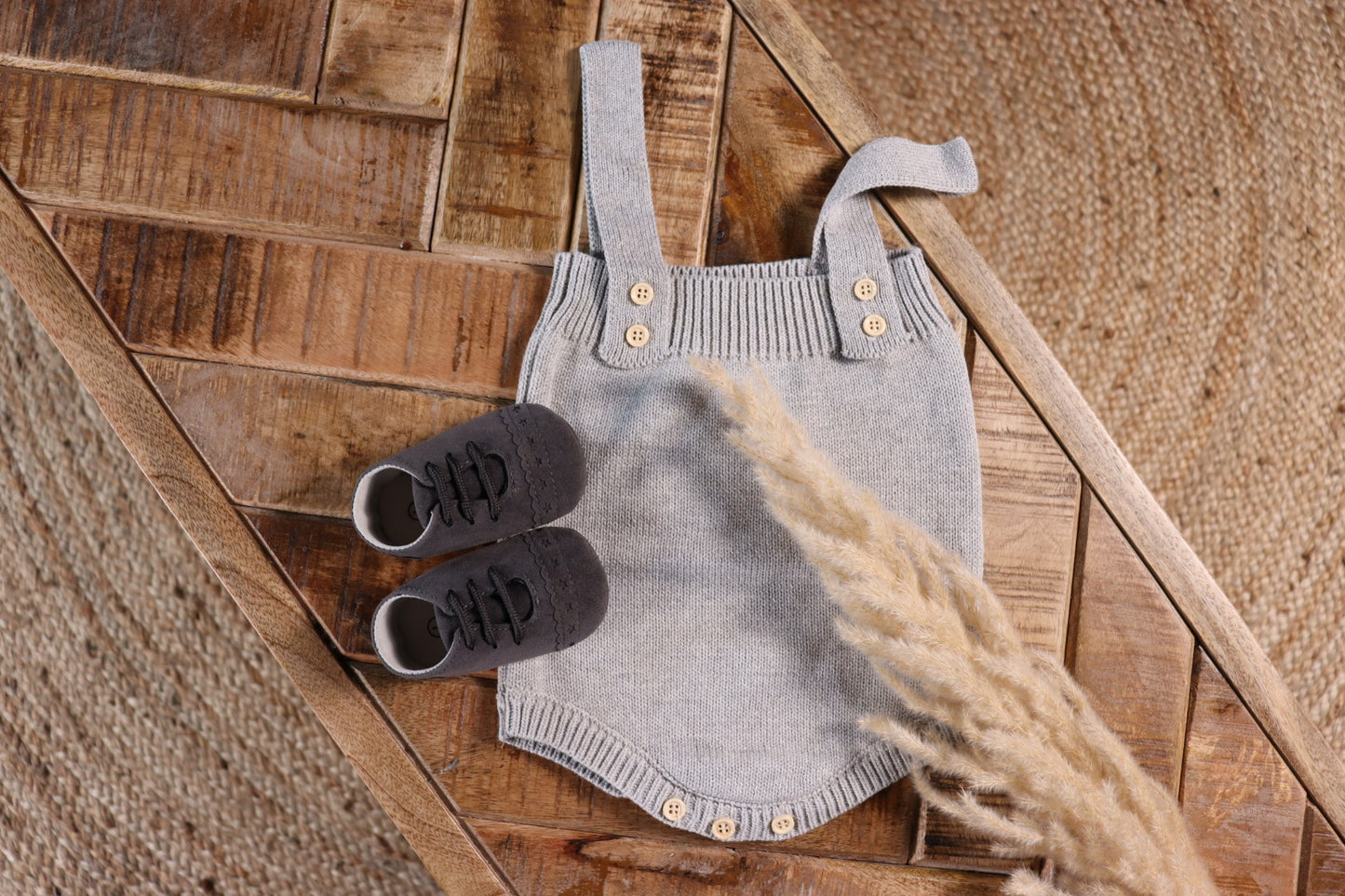 Cotton Knitted Dungaree Romper