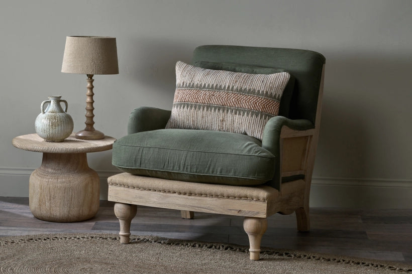 Abe Linen Armchair - Olive