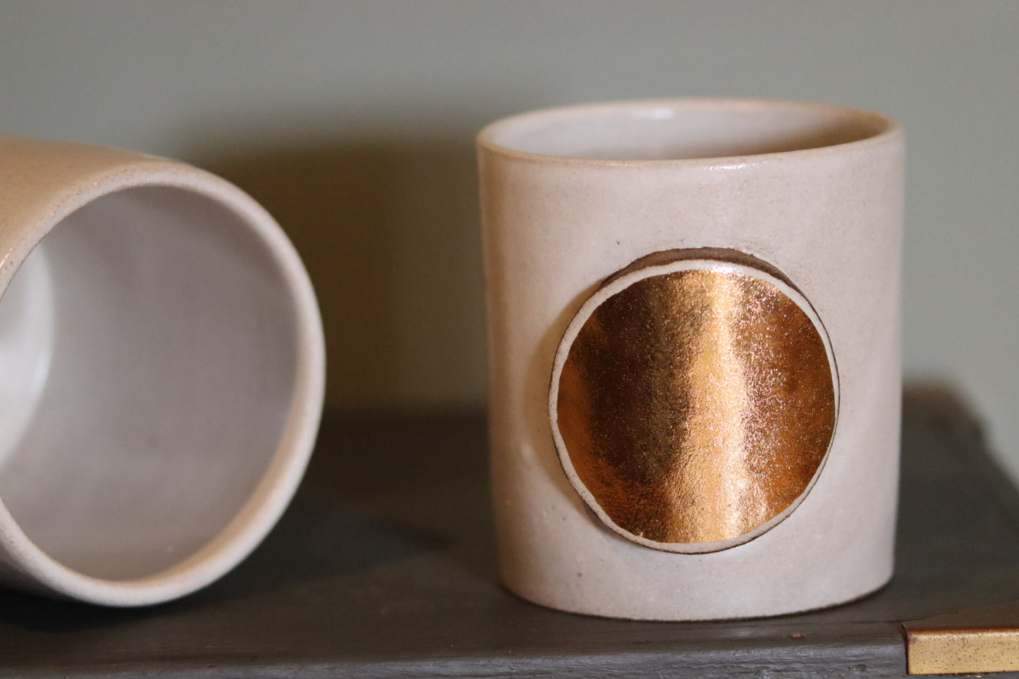 Hand Thrown Gold Dot Tumbler