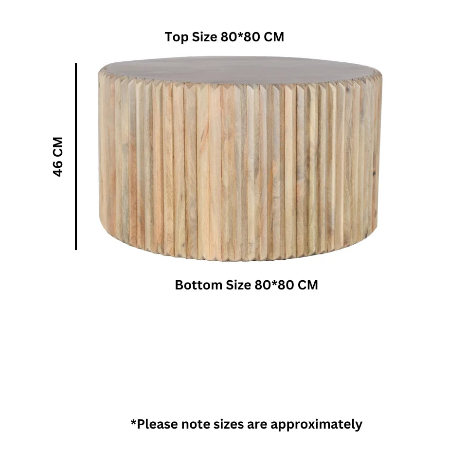 Country Grove Natural Wood Fluted Coffee Table