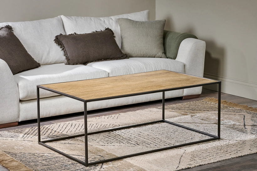 Rishin Grooved Wood Coffee Table