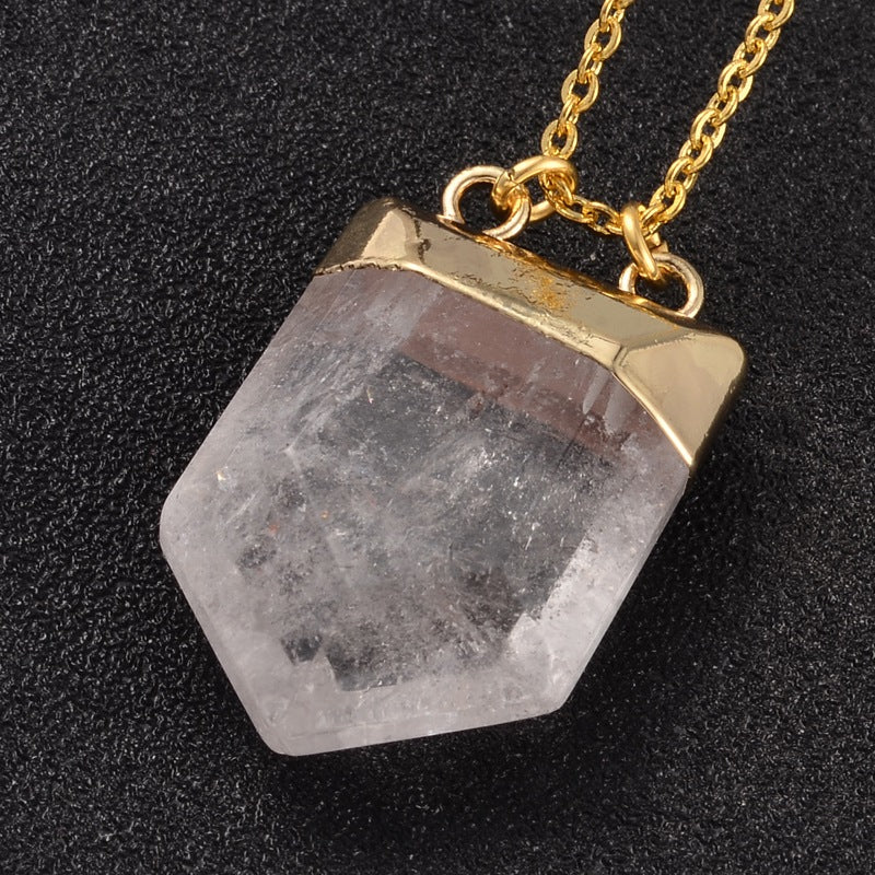 Clear Quartz Pentagon Necklace