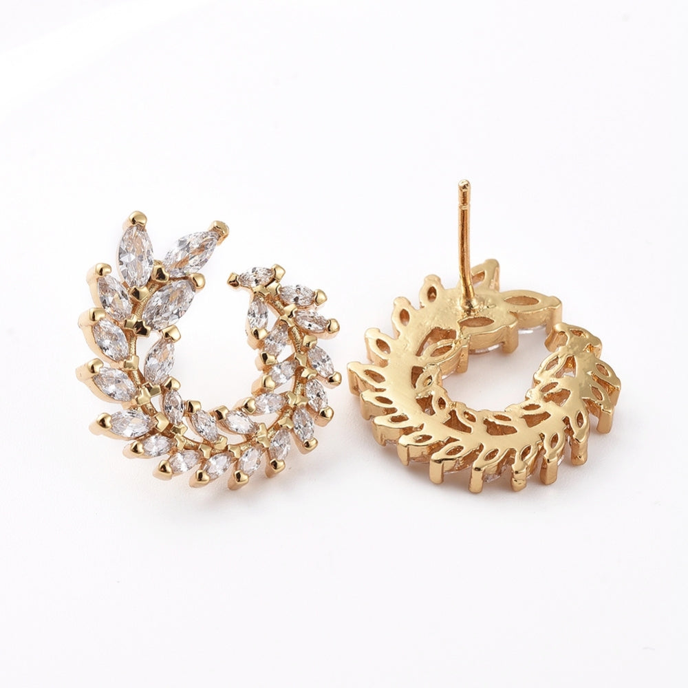 Leafy Branch Stud Earrings