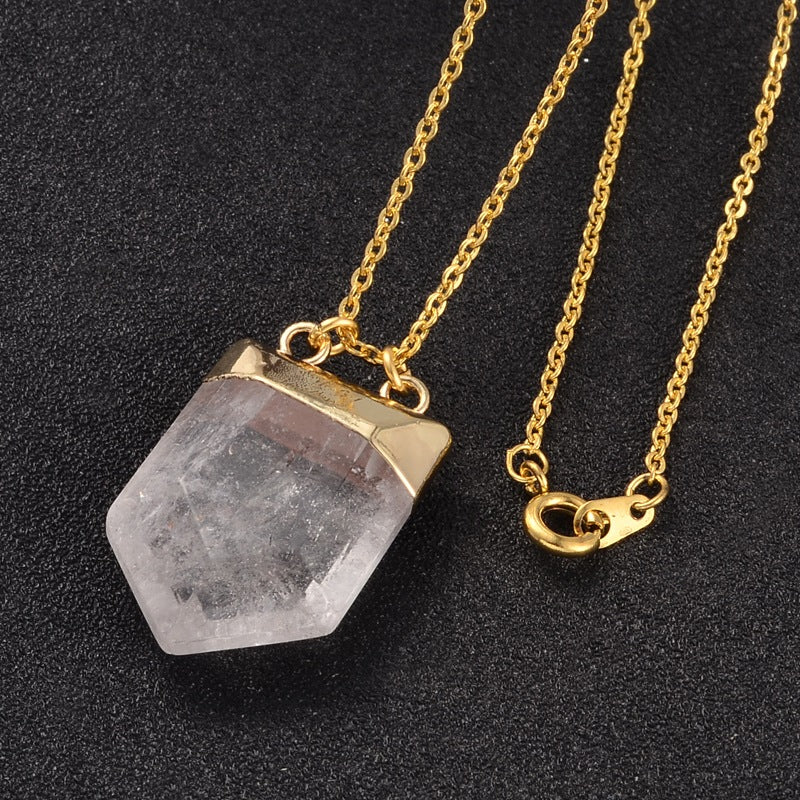 Clear Quartz Pentagon Necklace