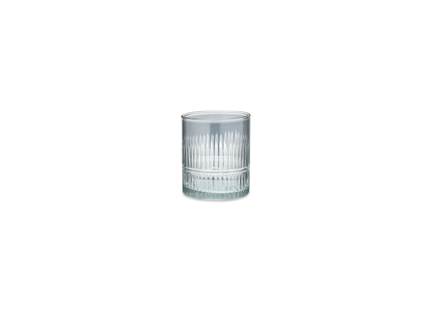 Etched glass tumbler with smoke finish