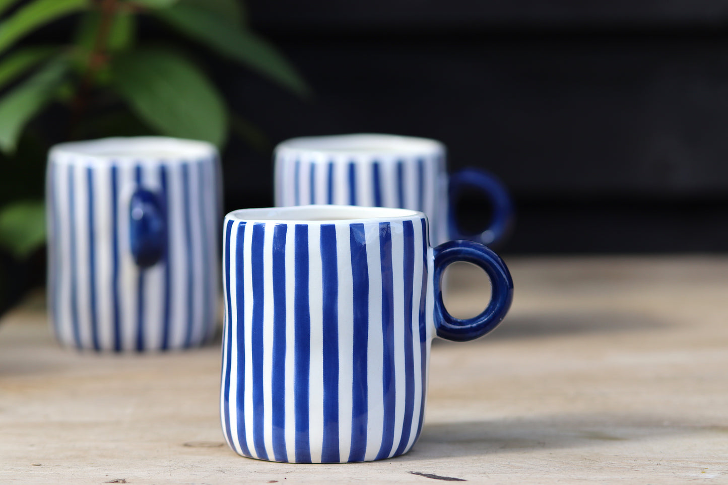 Blue & White Stripe Chunky Mug
