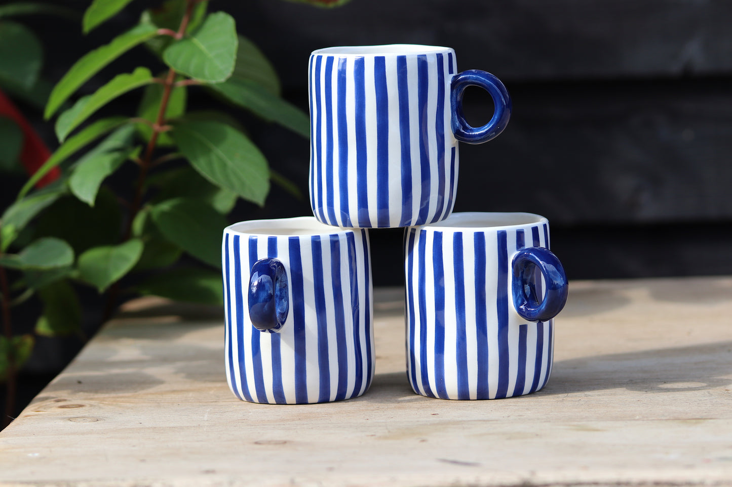 Blue & White Stripe Chunky Mug
