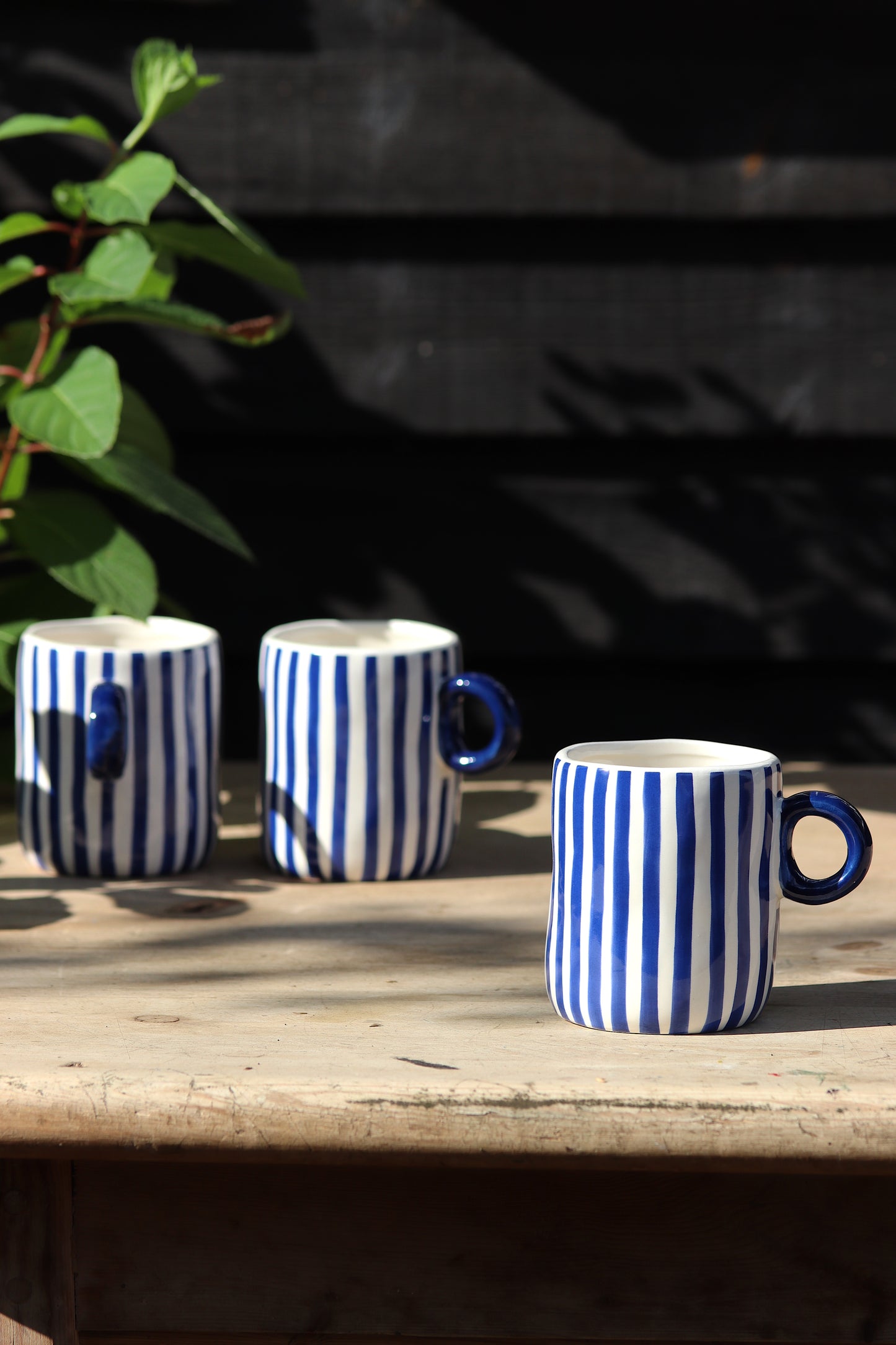 Blue & White Stripe Chunky Mug