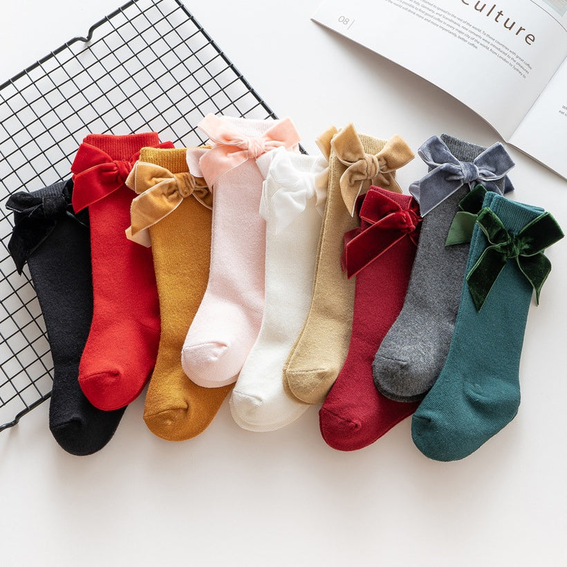 Velvet Bow Socks
