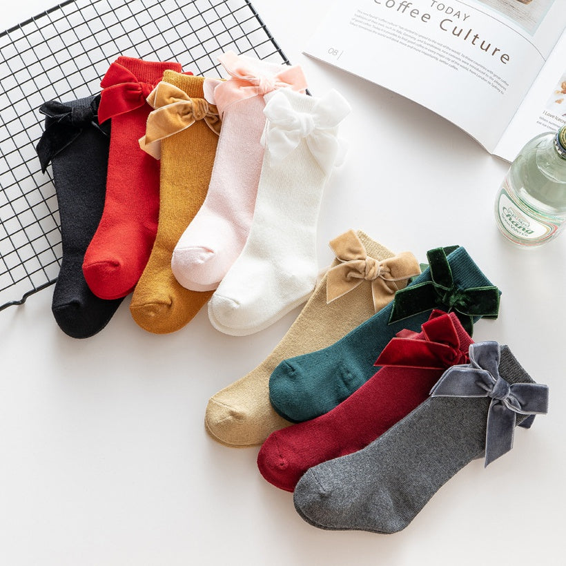 Velvet Bow Socks