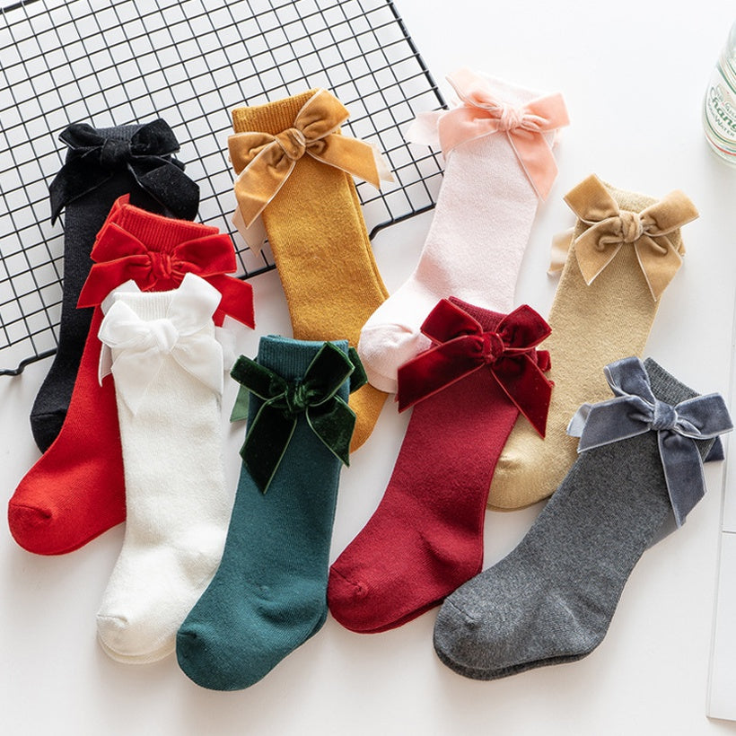 Velvet Bow Socks