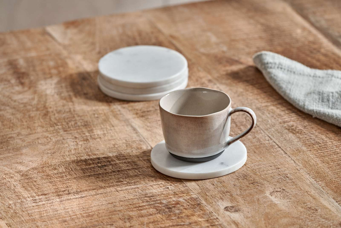 Esa White Marble Coasters - Set of 4