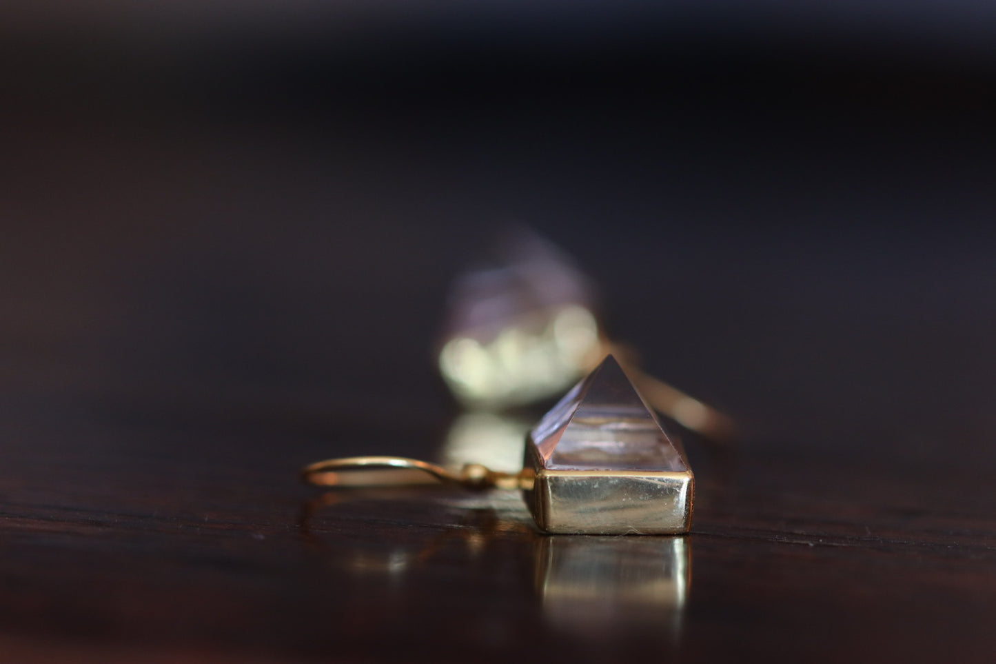 Crystal Pyramid Earring