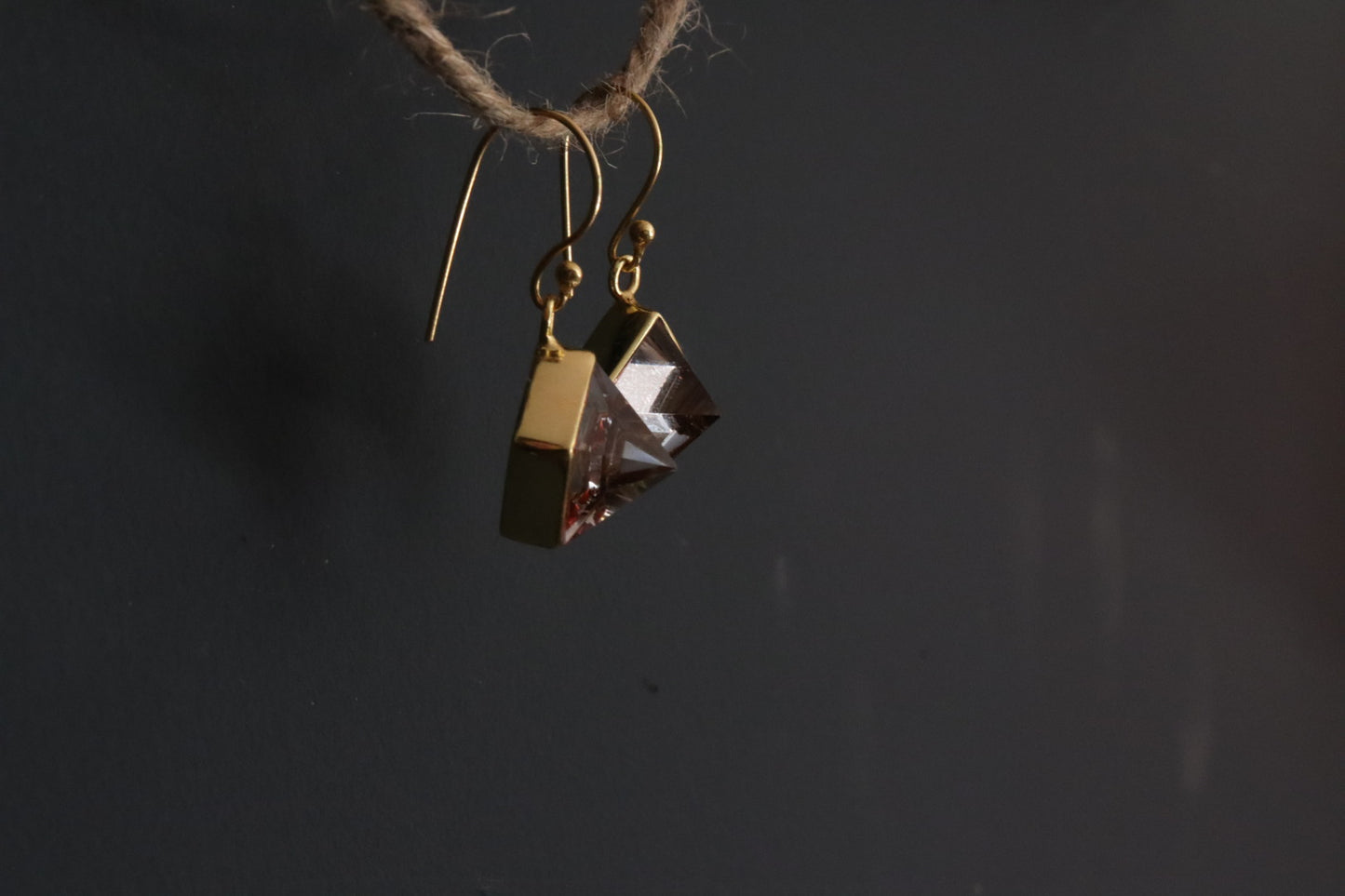 Crystal Pyramid Earring