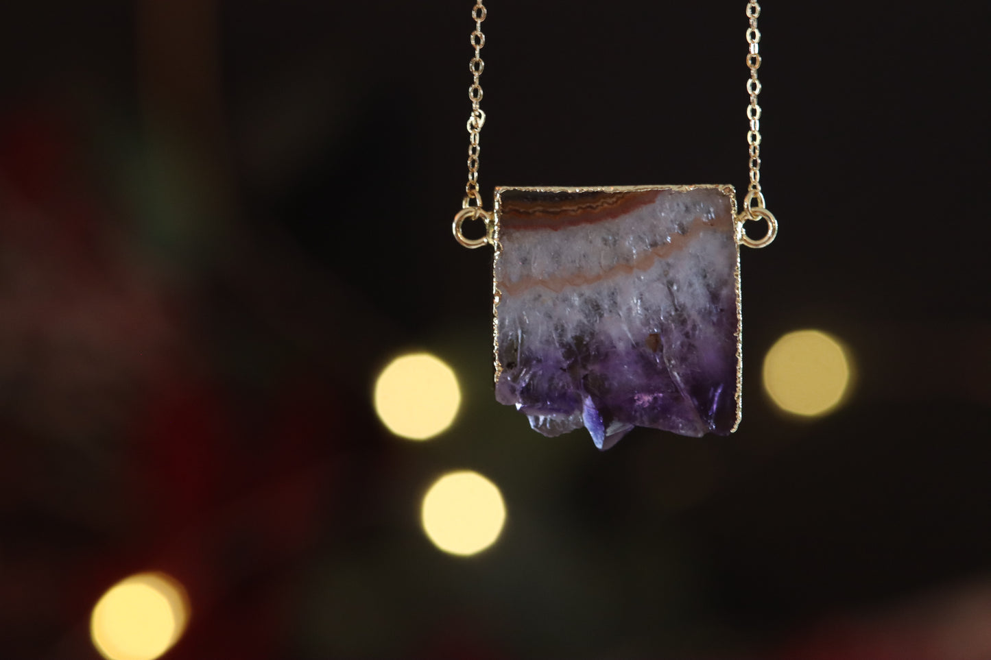Gold Plated Amethyst Necklace