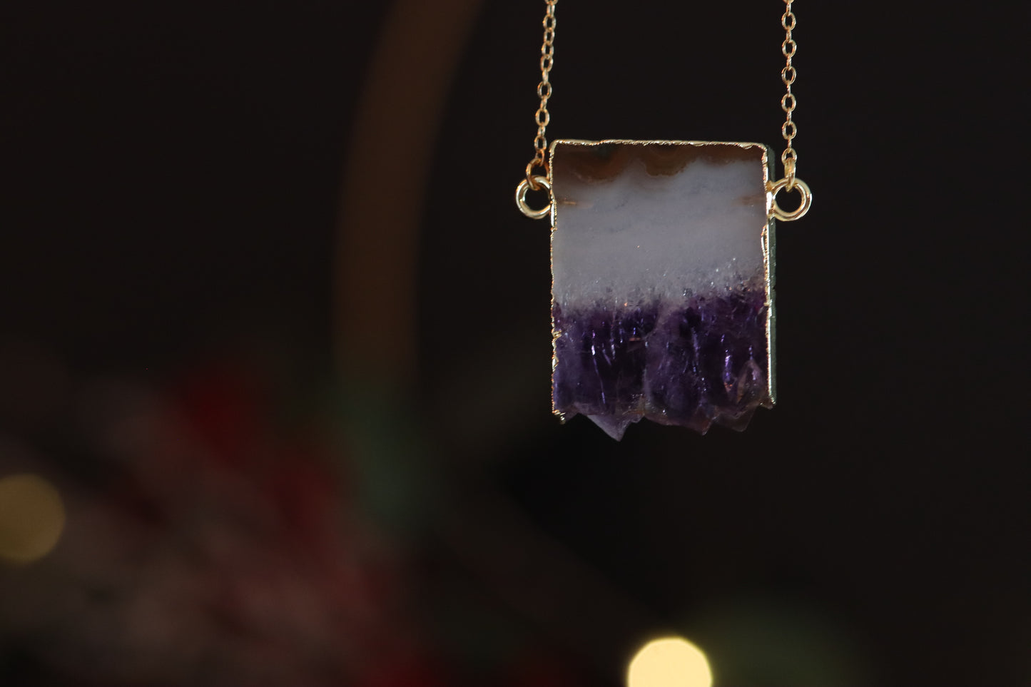 Gold Plated Amethyst Necklace
