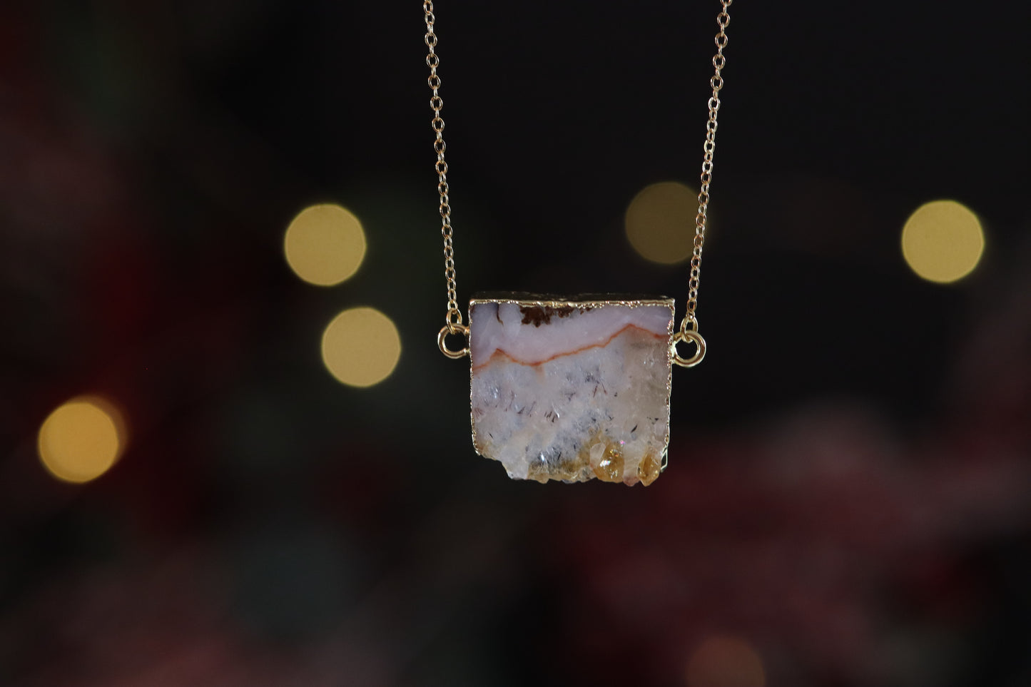 Gold Plated Citrine Necklace
