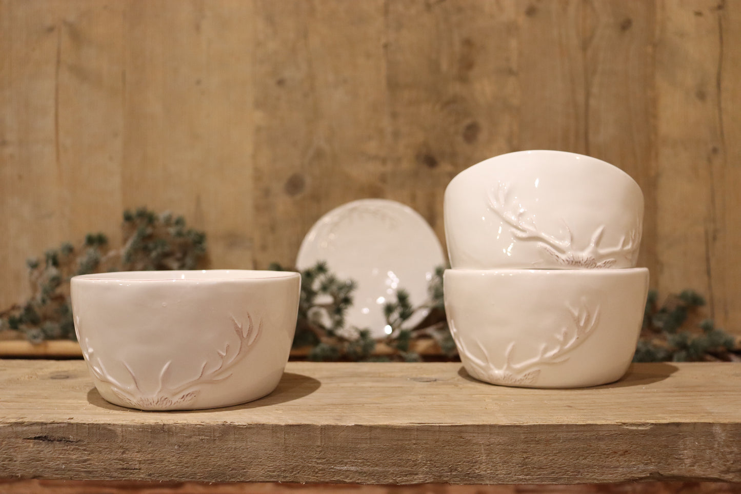 White Ceramic Antler Bowl