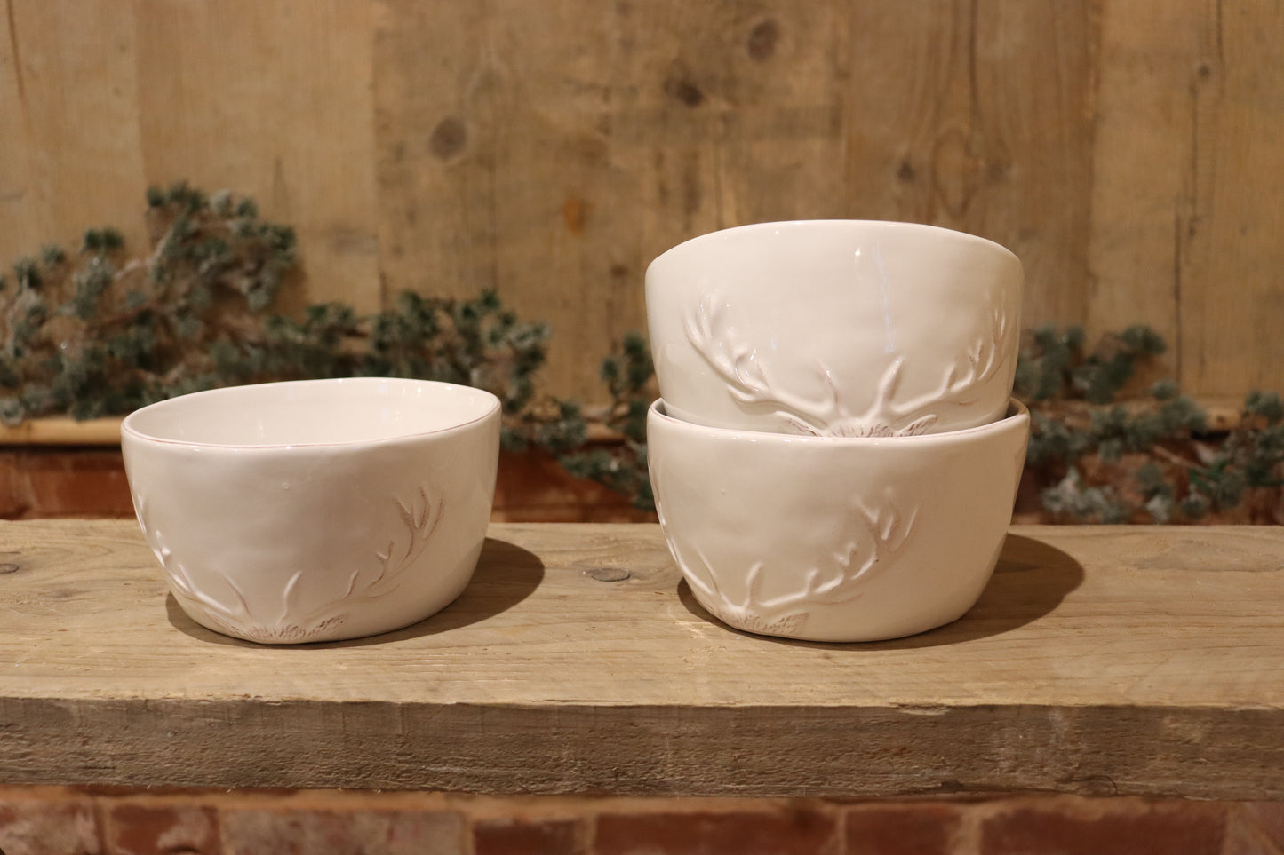 White Ceramic Antler Bowl