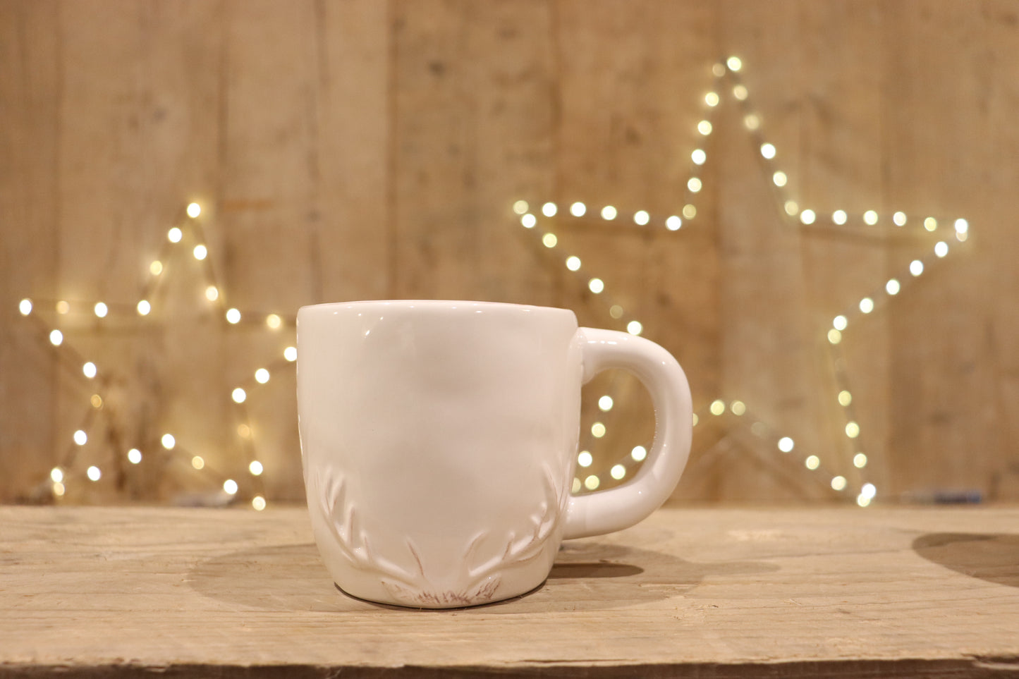White Ceramic Antler Mug