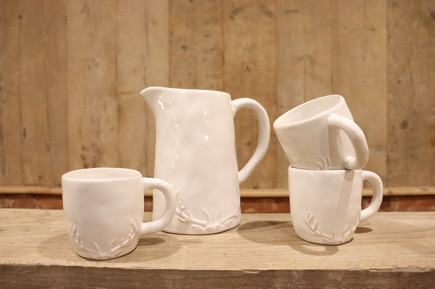 White Ceramic Antler Mug