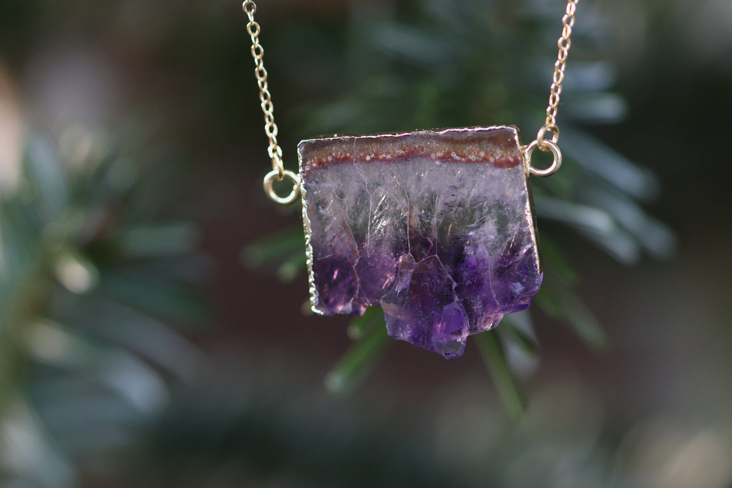 Gold Plated Amethyst Necklace