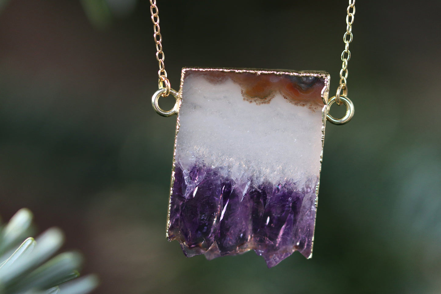 Gold Plated Amethyst Necklace