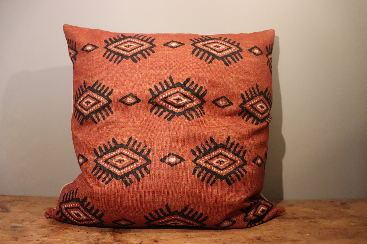 Burnt Sienna Aztec Eye Cushion