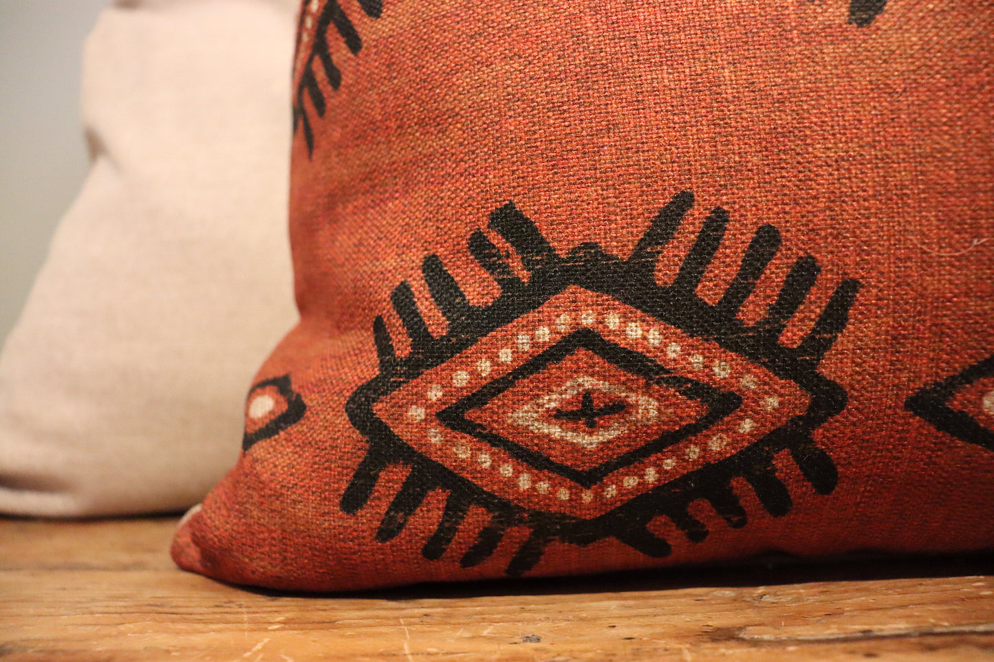 Burnt Sienna Aztec Eye Cushion