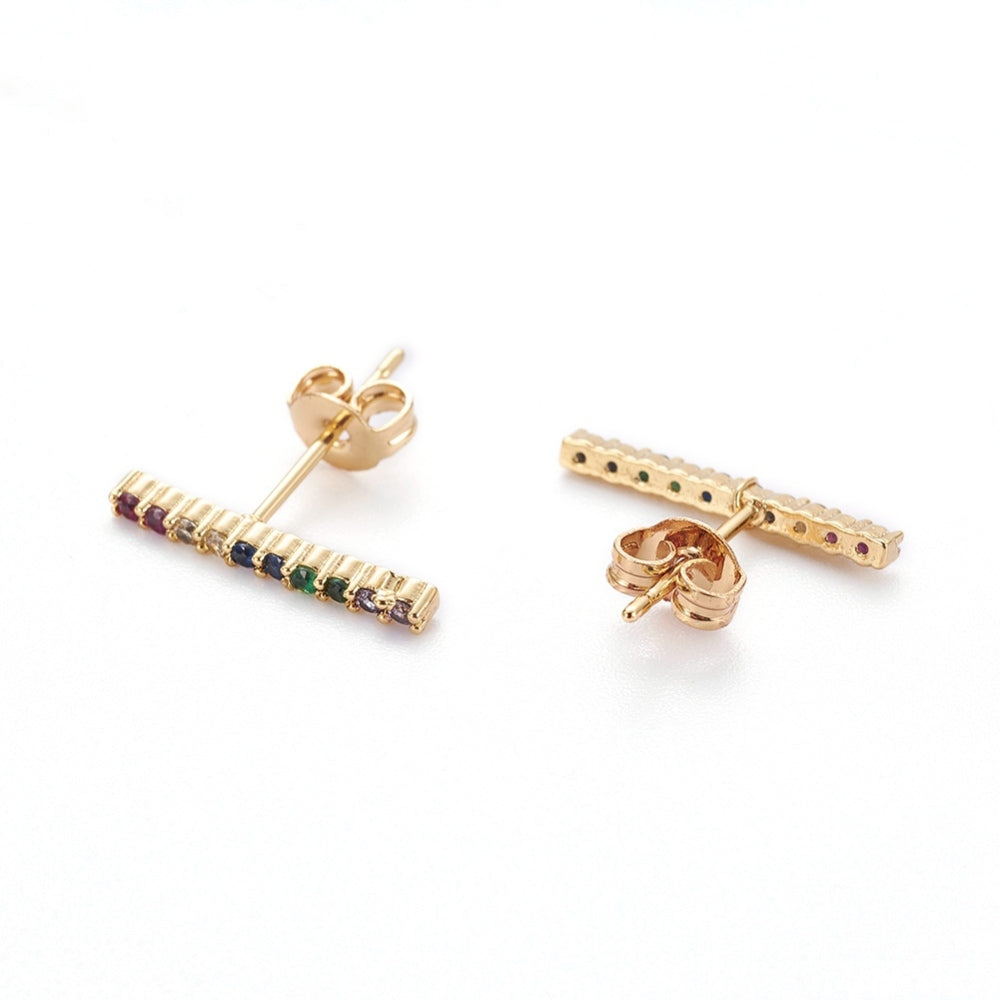 18K Gold Plated Bar Crawler Earrings