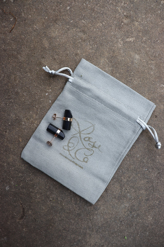 Natural Obsidian Stud Earrings
