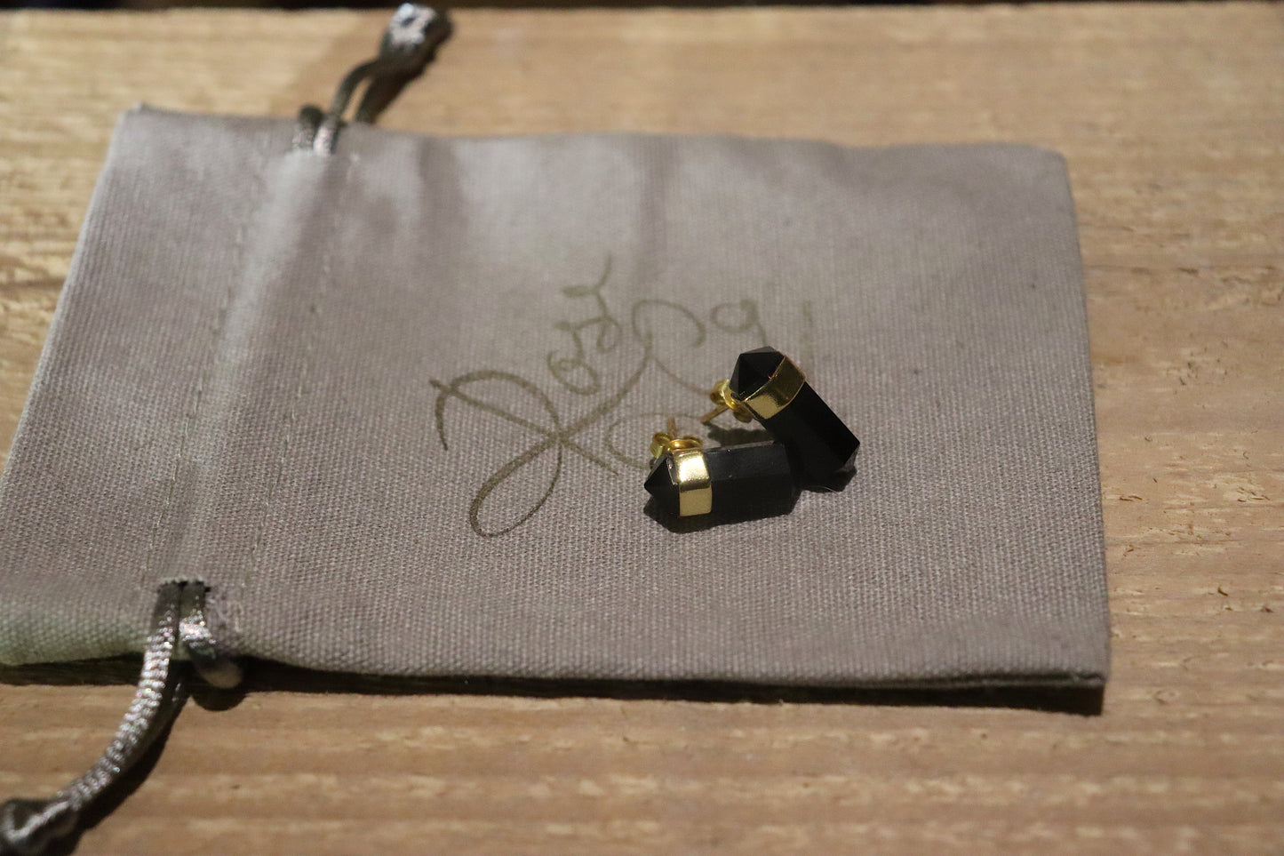 Black Crystal Stud Earrings