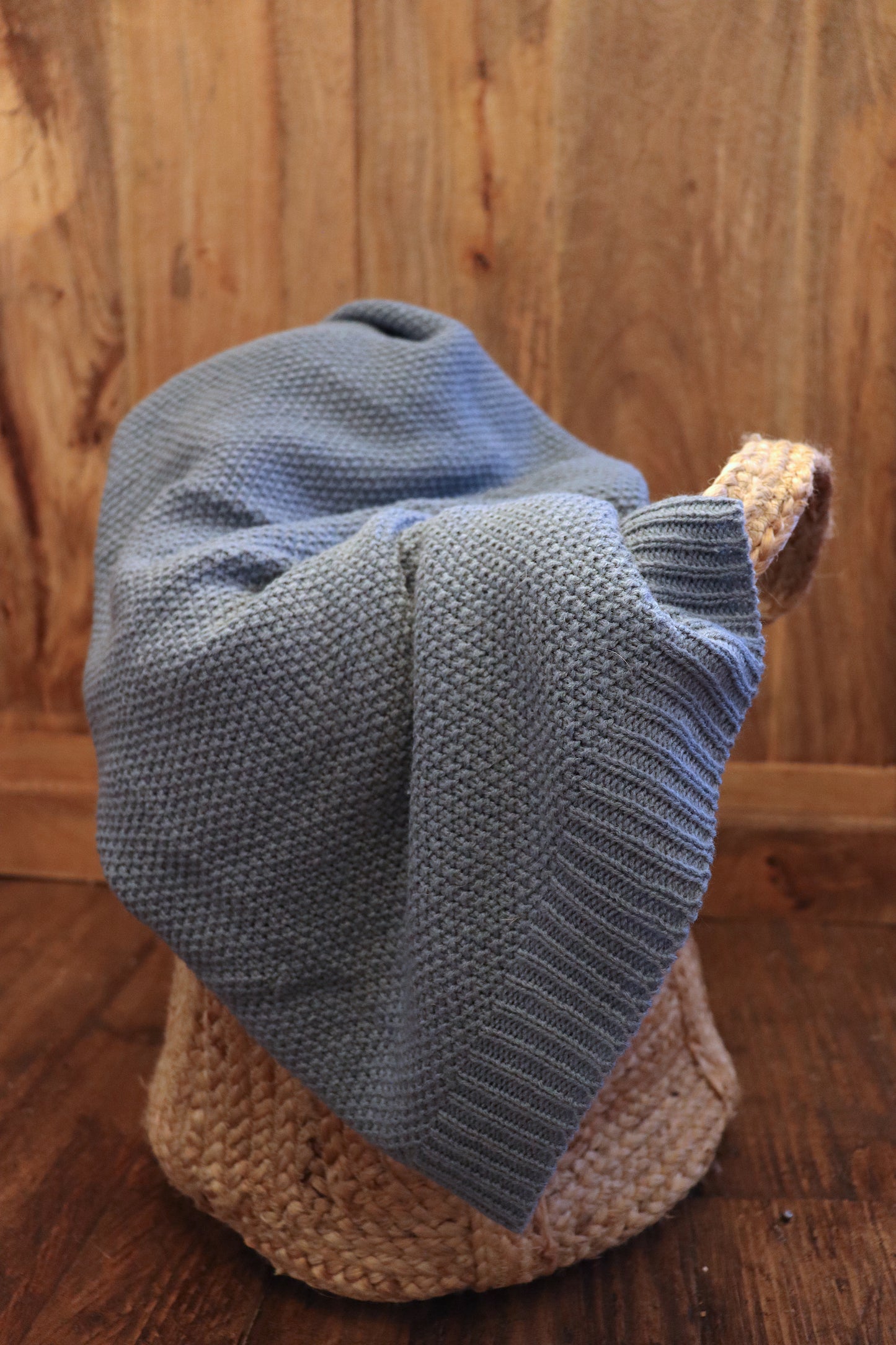 Knitted Blue Blanket