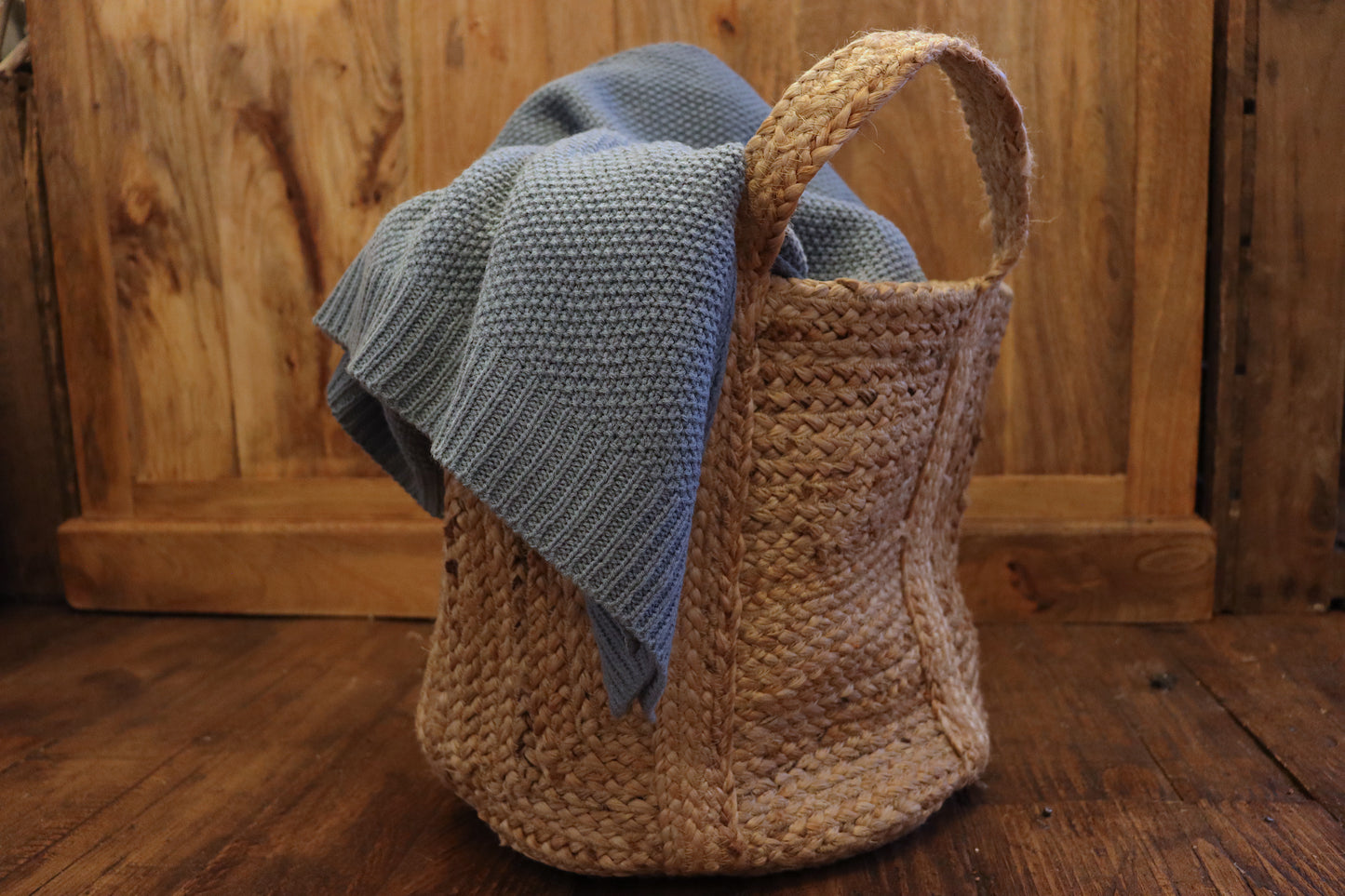 Knitted Blue Blanket