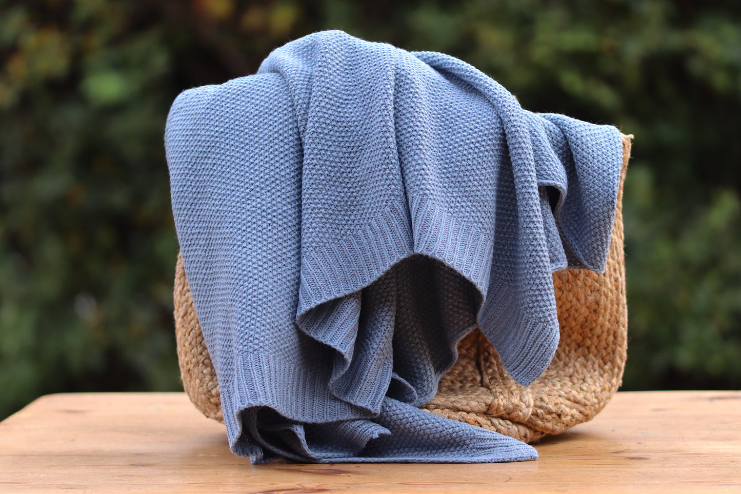 Knitted Blue Blanket