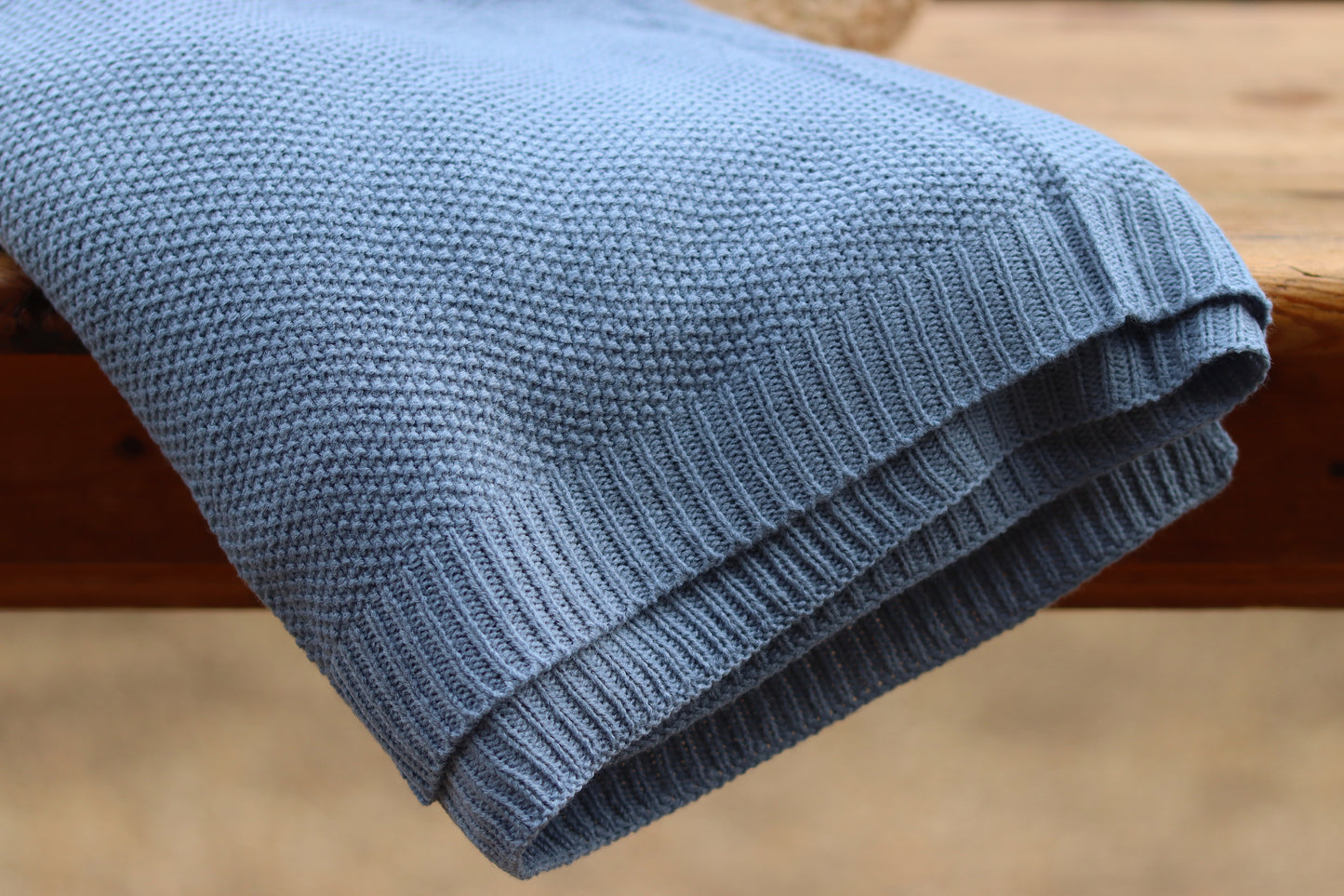 Knitted Blue Blanket