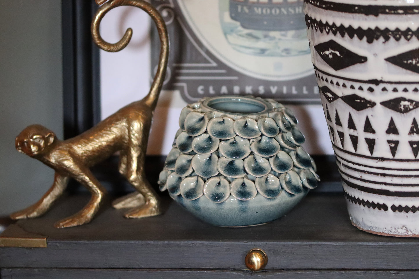 Soft Blue Crackle-Glaze Petal Vase