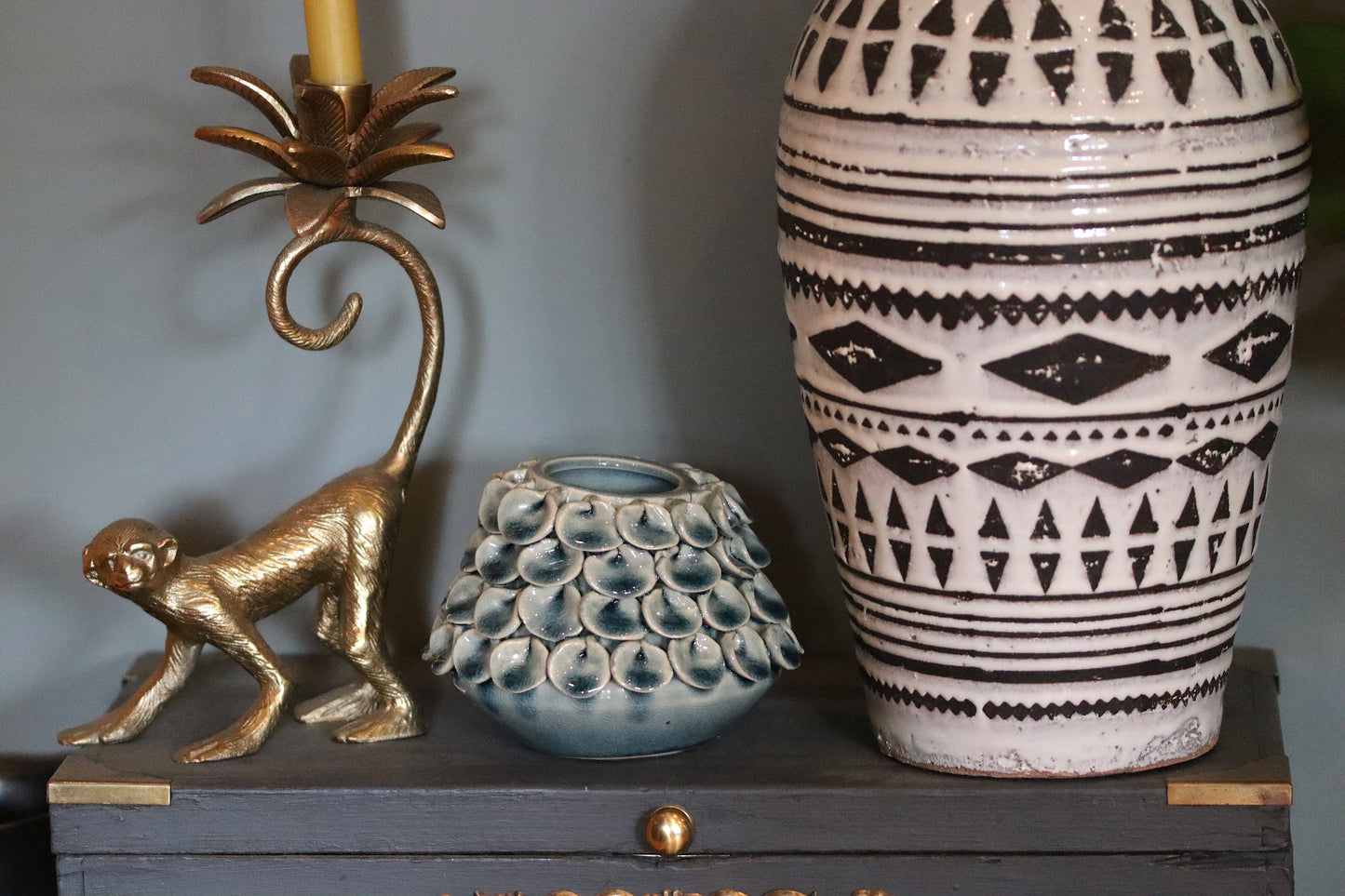 Soft Blue Crackle-Glaze Petal Vase