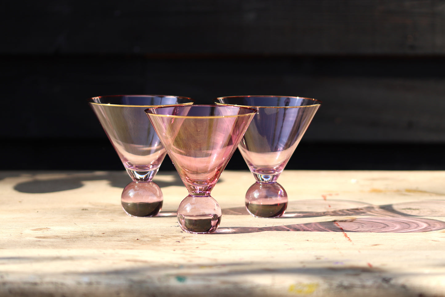 Pink Bobble Martini Glass