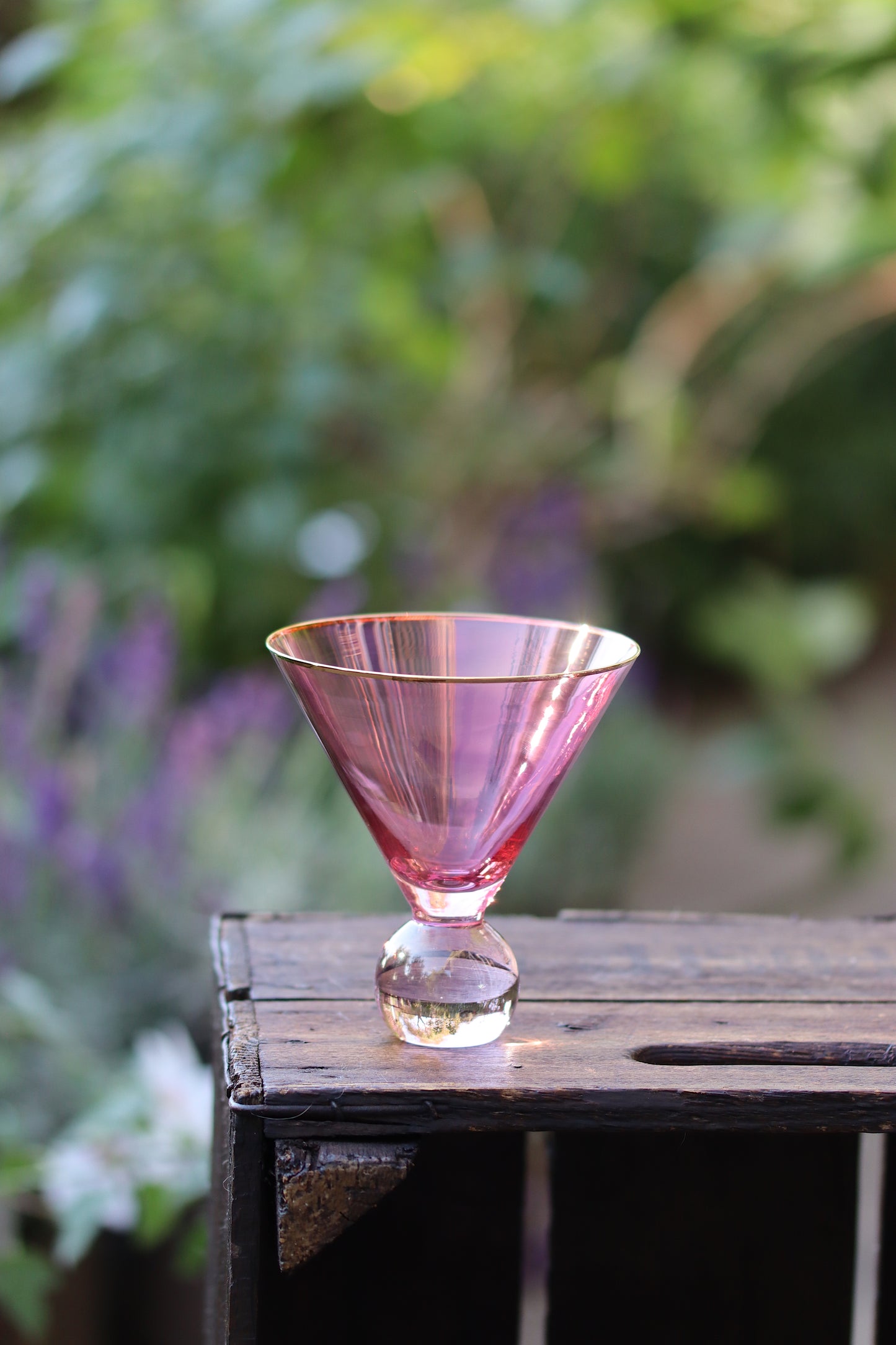 Pink Bobble Martini Glass