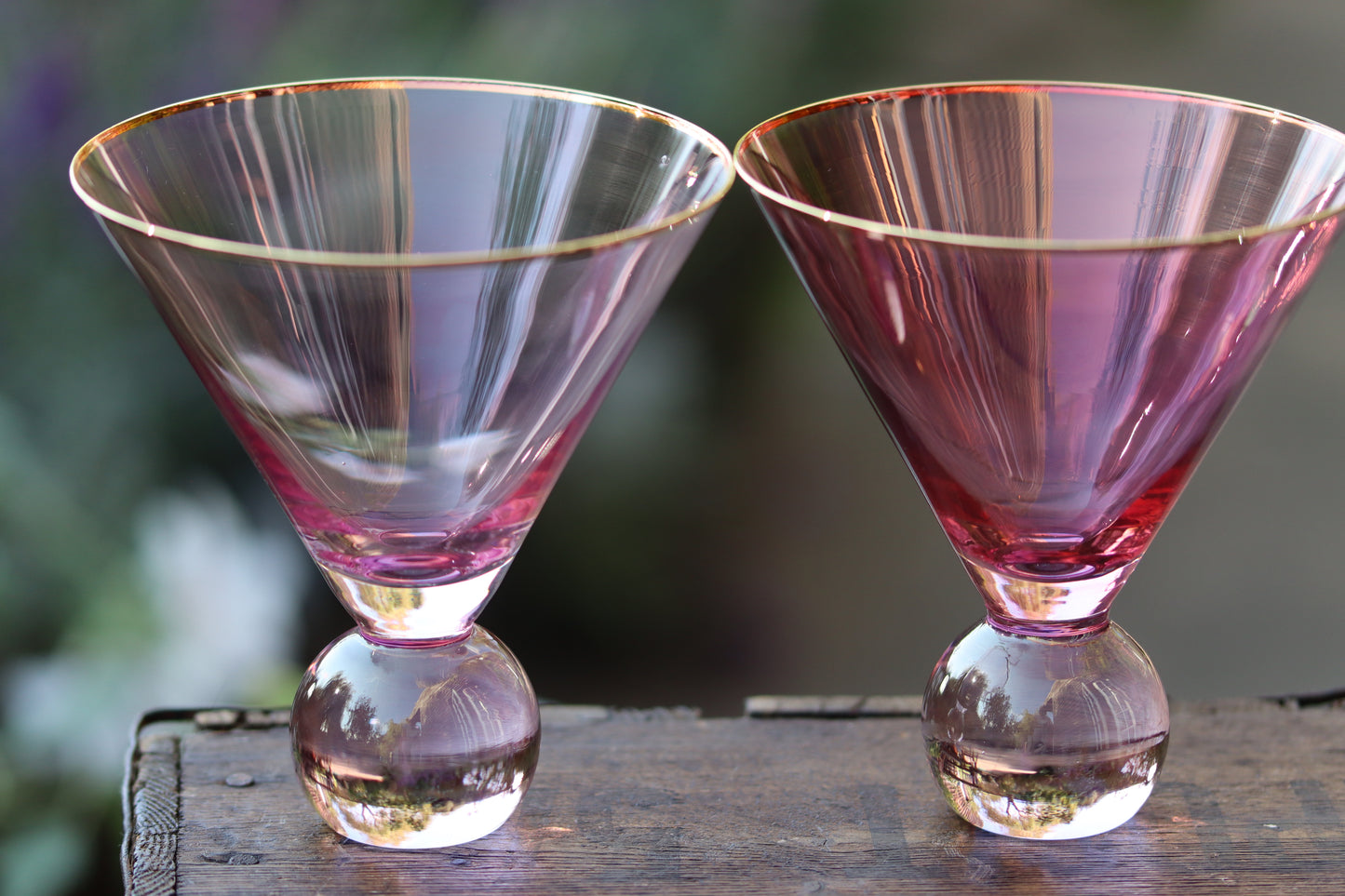 Pink Bobble Martini Glass