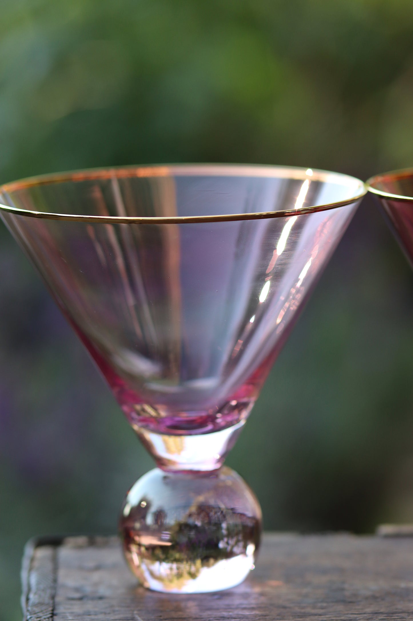 Pink Bobble Martini Glass