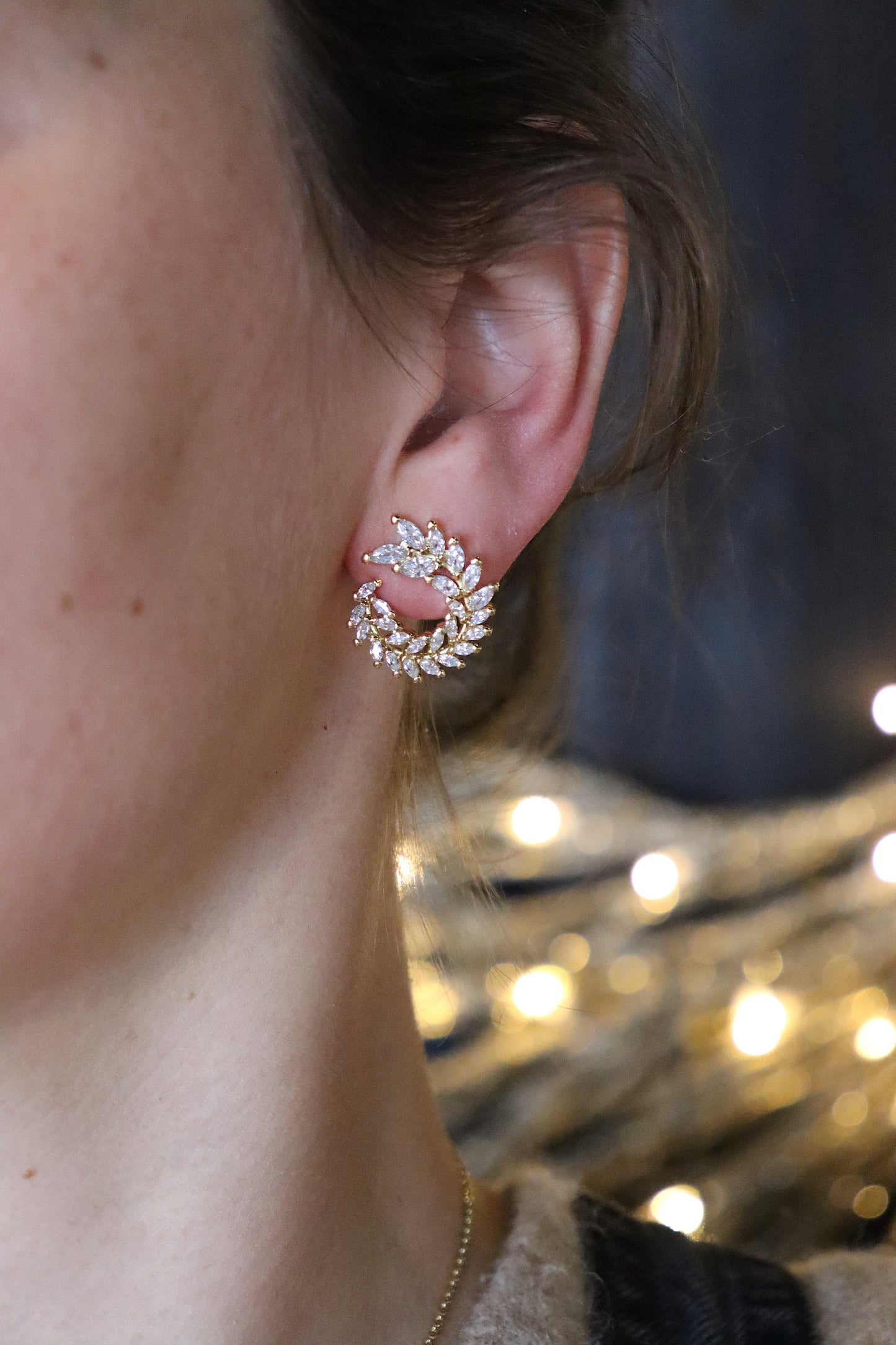 Leafy Branch Stud Earrings