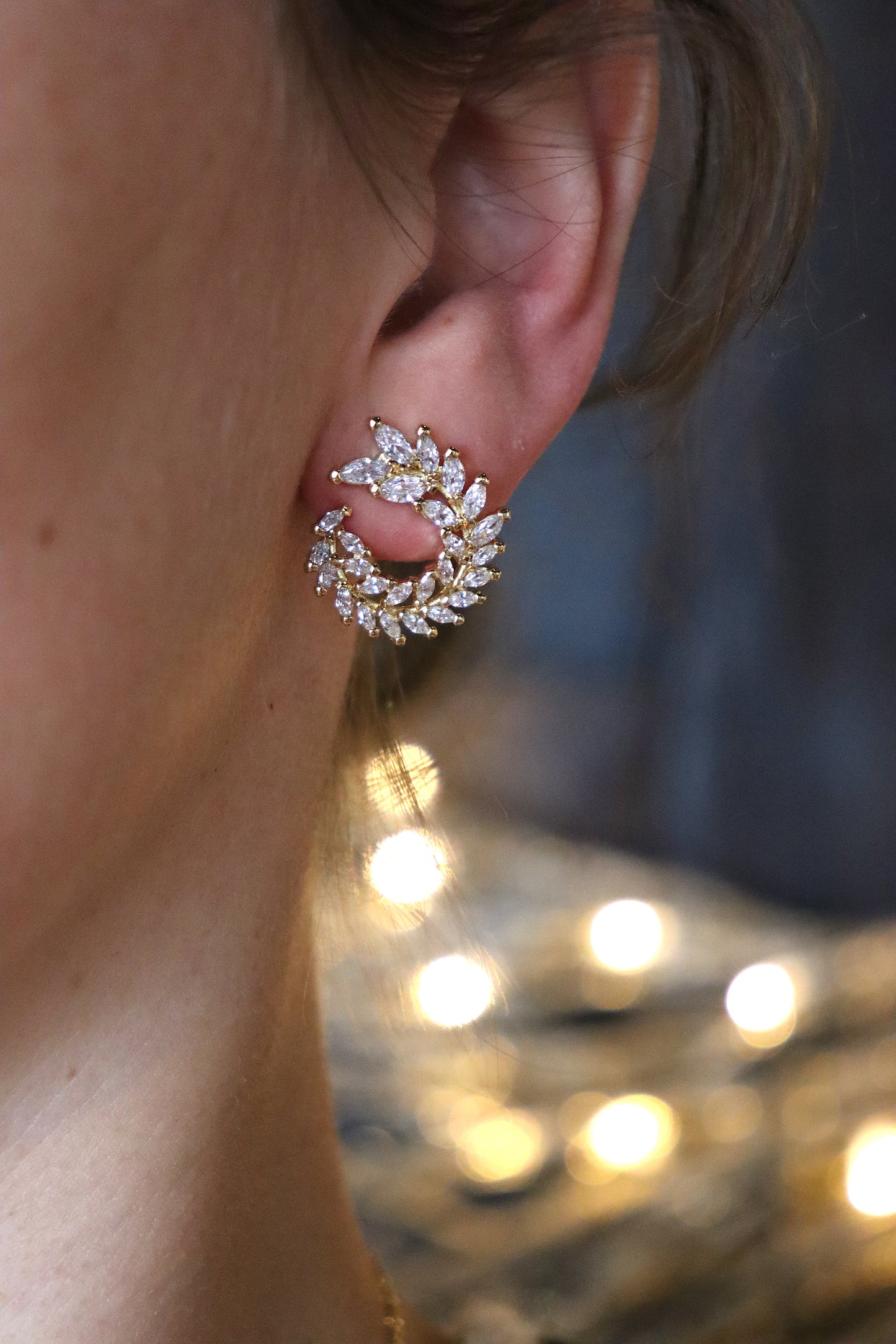 Leafy Branch Stud Earrings
