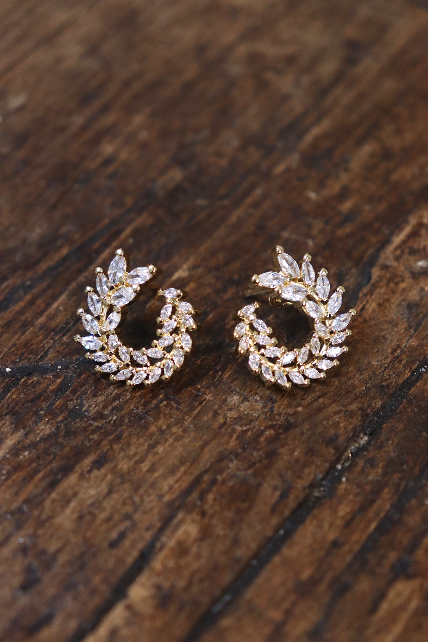 Leafy Branch Stud Earrings