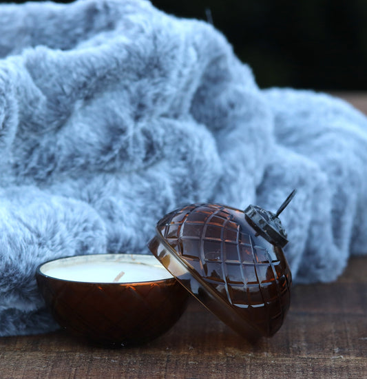 Balsam/Cedar Brown Bauble Candle