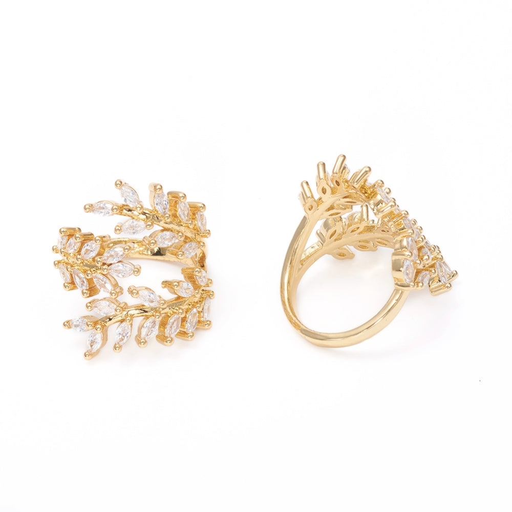 Adjustable Triple Leaf Cuff Ring