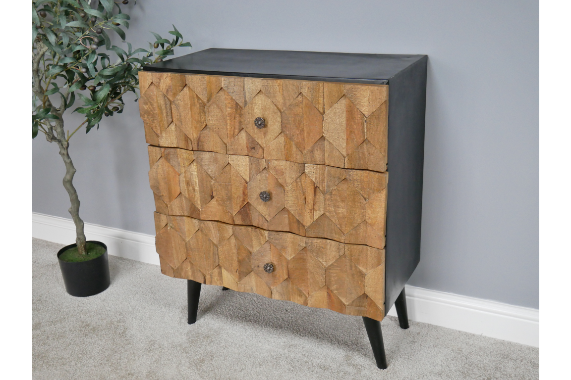 Hexagon-Textured Chest of Drawers